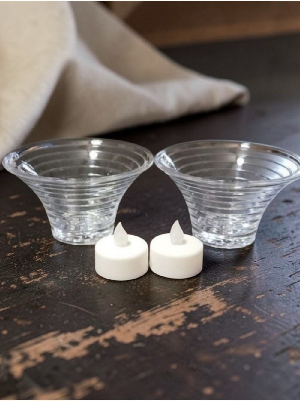 PartyLite Glass Candleholders Two #HO2